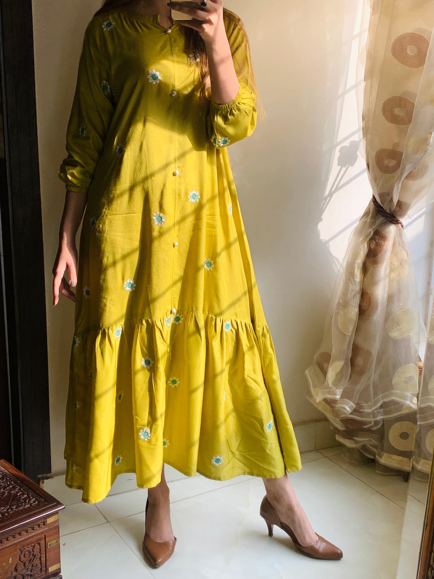 SUNFLOWER MAXI EMBROIDERED