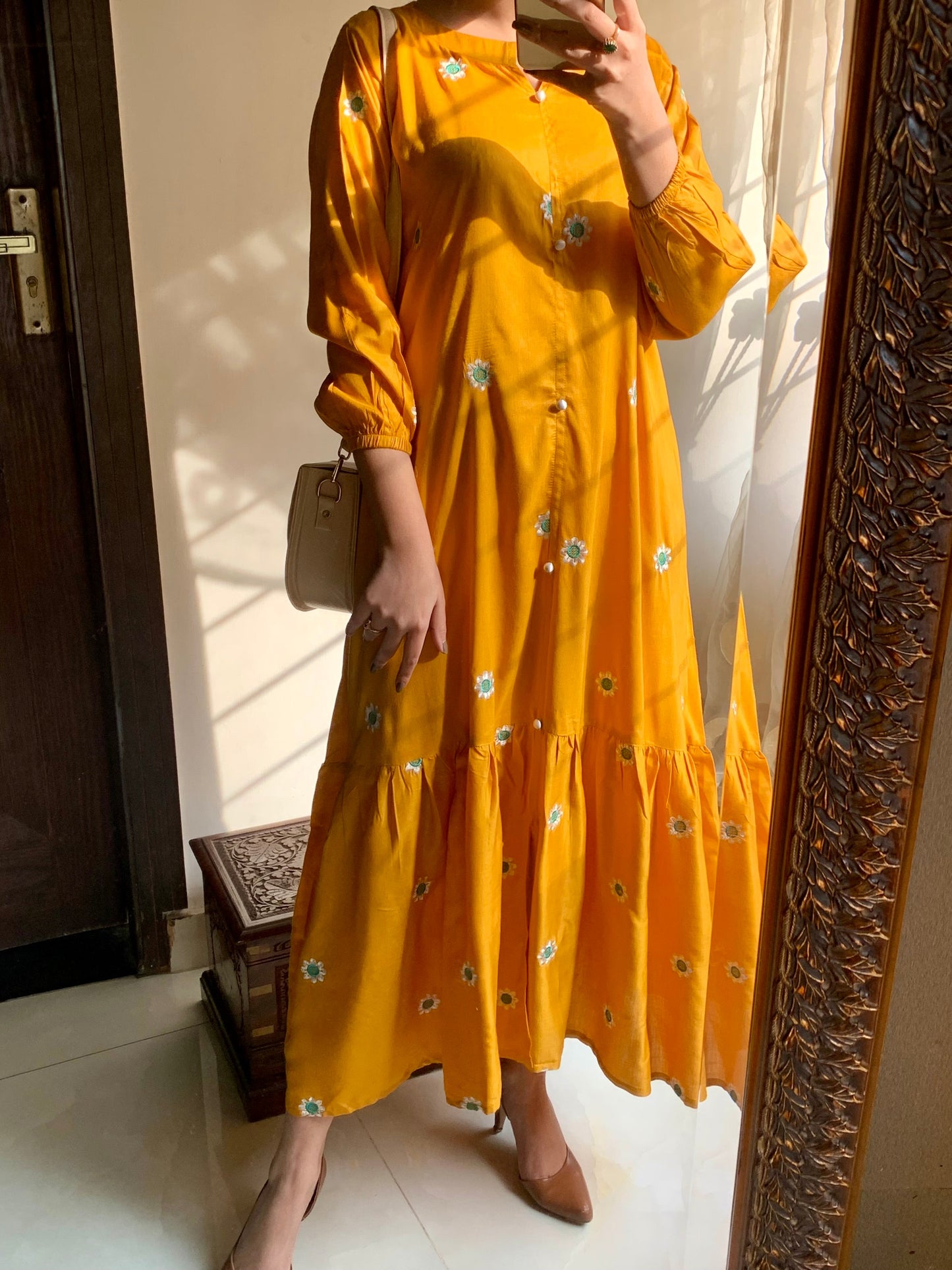 SUNFLOWER MAXI EMBROIDERED