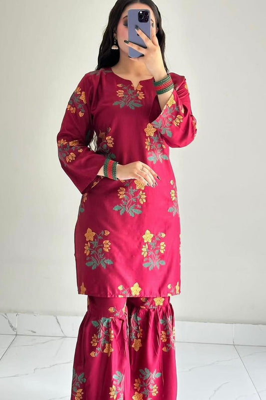 SHARARA PRINTED 2PCS STITCHED